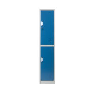 Staff Gym School Changing 1850mm H x 380mm W x 450mm D Racking Solutions 4 x Single Door Metal Storage Lockers Blue & Grey Steel Lockable Unit 