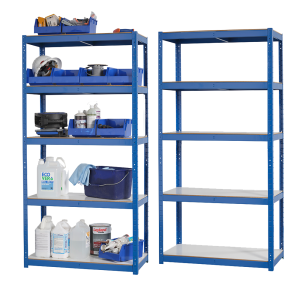2 x Garage Shelving Units / Racking 5 Levels 1800mm H x 900mm W x 600mm D with Melamine Shelves