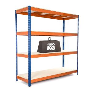 Heavy Duty Shelving Racking Blue and Orange with 15mm Chipboard Shelves