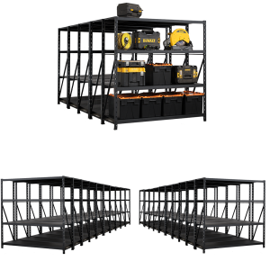 25 x Black Heavy Duty Industrial Racking With Metal Shelves 1830mm H x 1800mm W x 600mm D 400KG UDL per Shelf